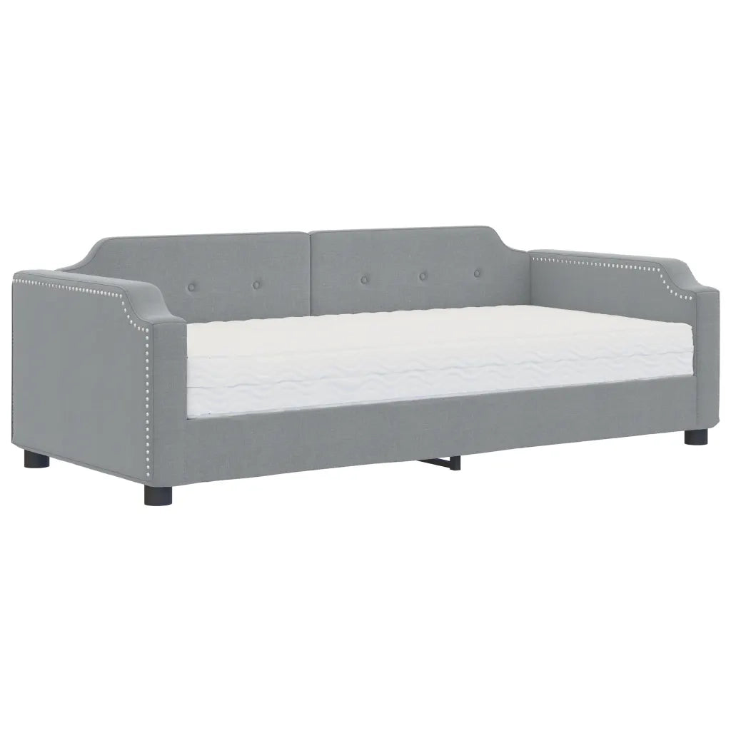 Divano letto | Sof¨¤ letto | Letto singolo con Materasso Grigio Chiaro 80x200 cm in Tessuto