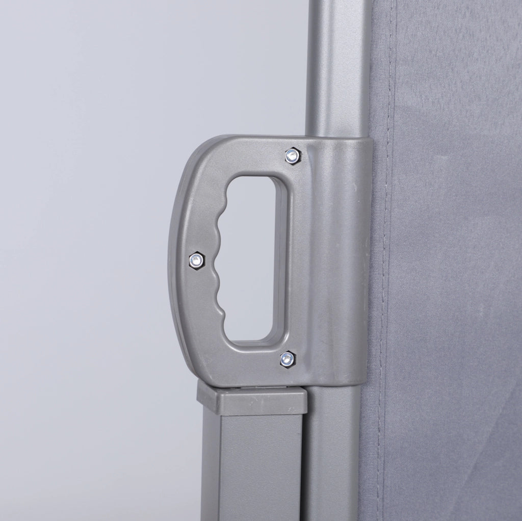 Tenda laterale retrattile per balcone e terrazzo; 3 m; tessuto in poliestere grigio scuro