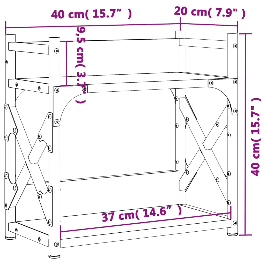 Supporto per stampante scrivania/ufficio a 2 ripiani 40 x 20 x 40 cm marrone 02_0044785