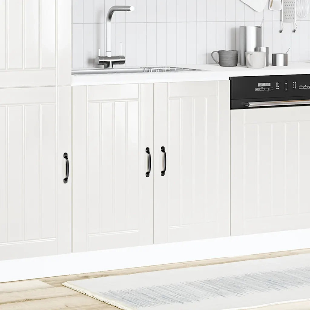 Mobile Base Lavello Lucca Bianco Lucido in Legno Multistrato 853689