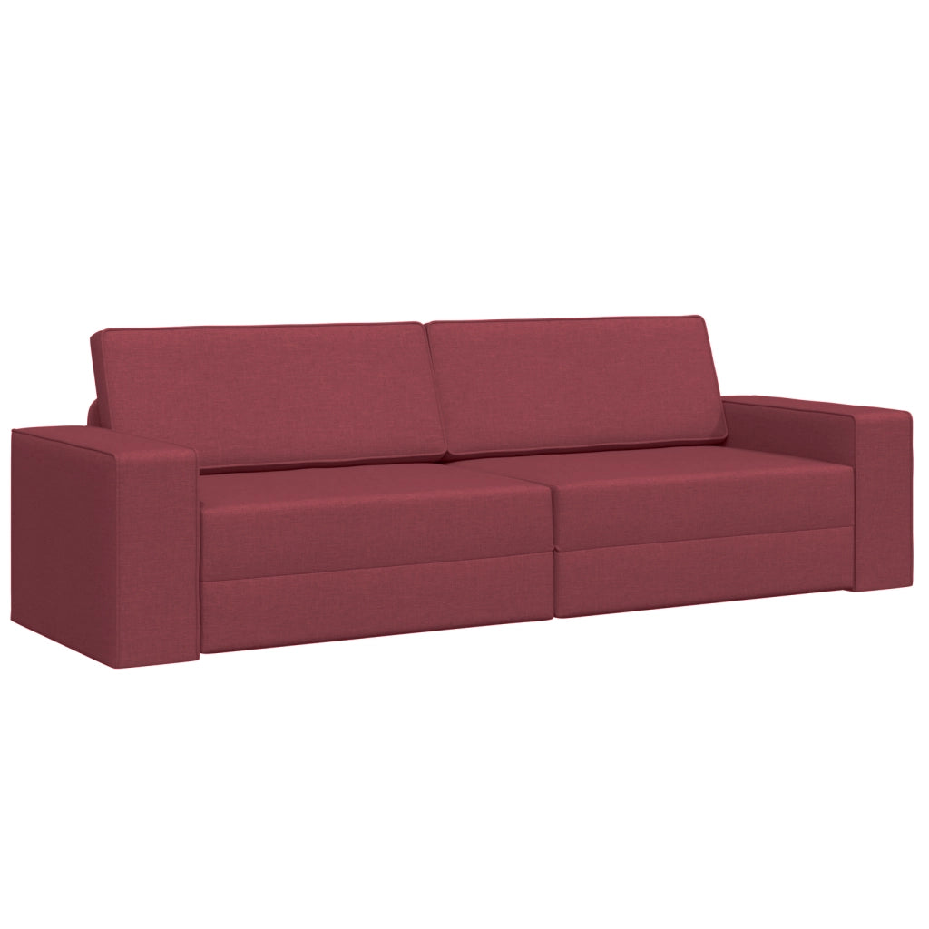 Divano Letto 2 in 1 Rosso Vino 245x150x60.5 cm Tessuto
