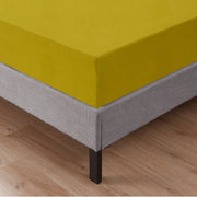 Lenzuolo Sotto Con Angoli Elastici 100% Puro Cotone  Giallo - Singolo