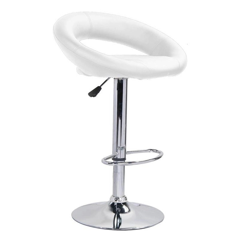 SGABELLO SOFT BAR CUCINA EFFETTO ECO PELLE BIANCO