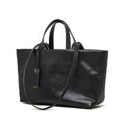 Borsa a tracolla da donna in vera pelle nera