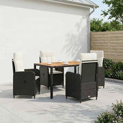 Set da pranzo per esterni 5 pz Nero e Bianco Crema 3422270