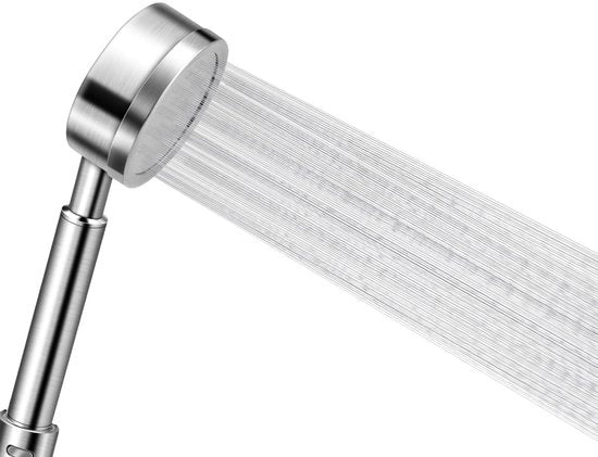 Douchekop ad alta pressione in acciaio inossidabile 304, da installazione manuale per doccia e bagno, risparmio d'acqua, installazione semplice.