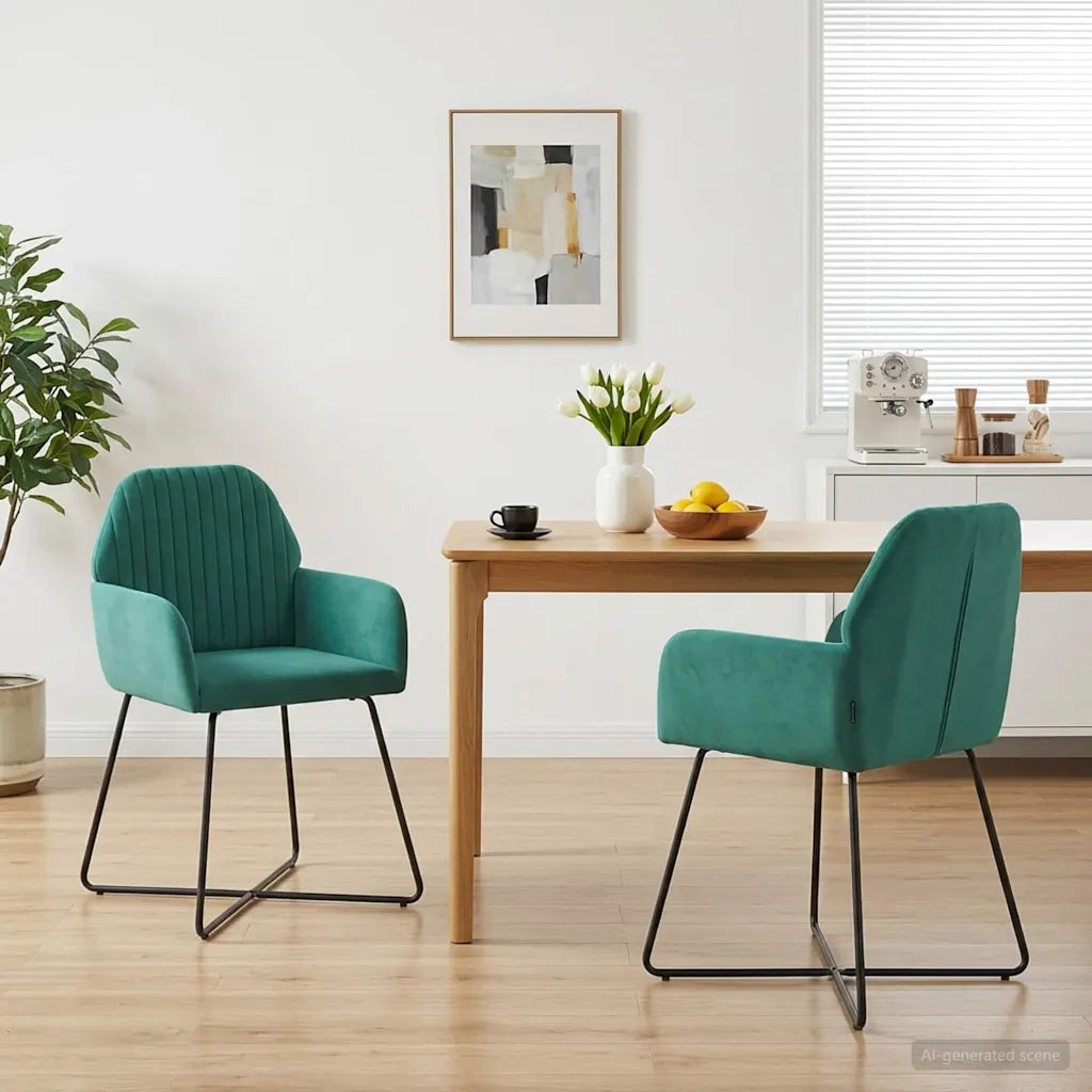 Sedie da pranzo 2 pz Velluto Turchese 55 x 50 x 84 cm 42034374