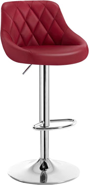 Sgabello da Bar Moderno Girevole Sedia Cucina Alta con Schienale Quadrato Poggiapiedi Senza Braccioli Altezza Regolabile in PU Bordeaux 1 Pezzo