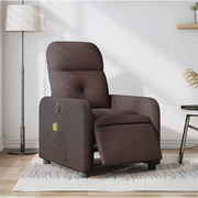 Divano Sedia-Poltrona Massaggio Reclinabile Elettrica Marrone Scuro Tessuto 608056