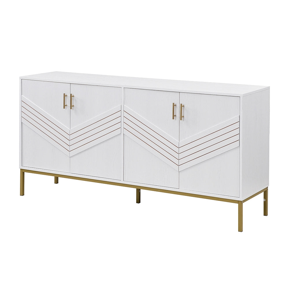 Buffet - Xylo - 4porte MDF bianco/oro regolabile