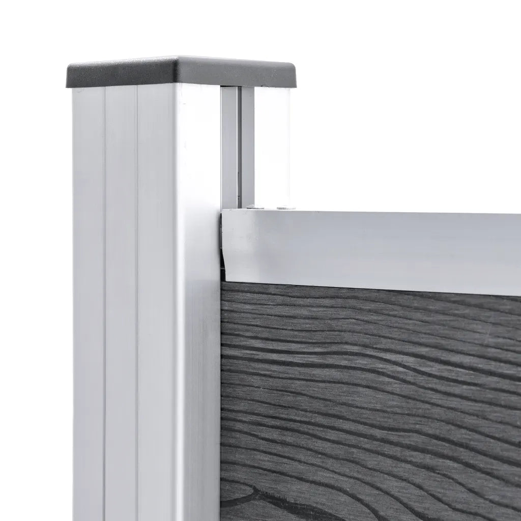 Set Pannello di Recinzione in WPC 699x146 cm Grigio 3070457
