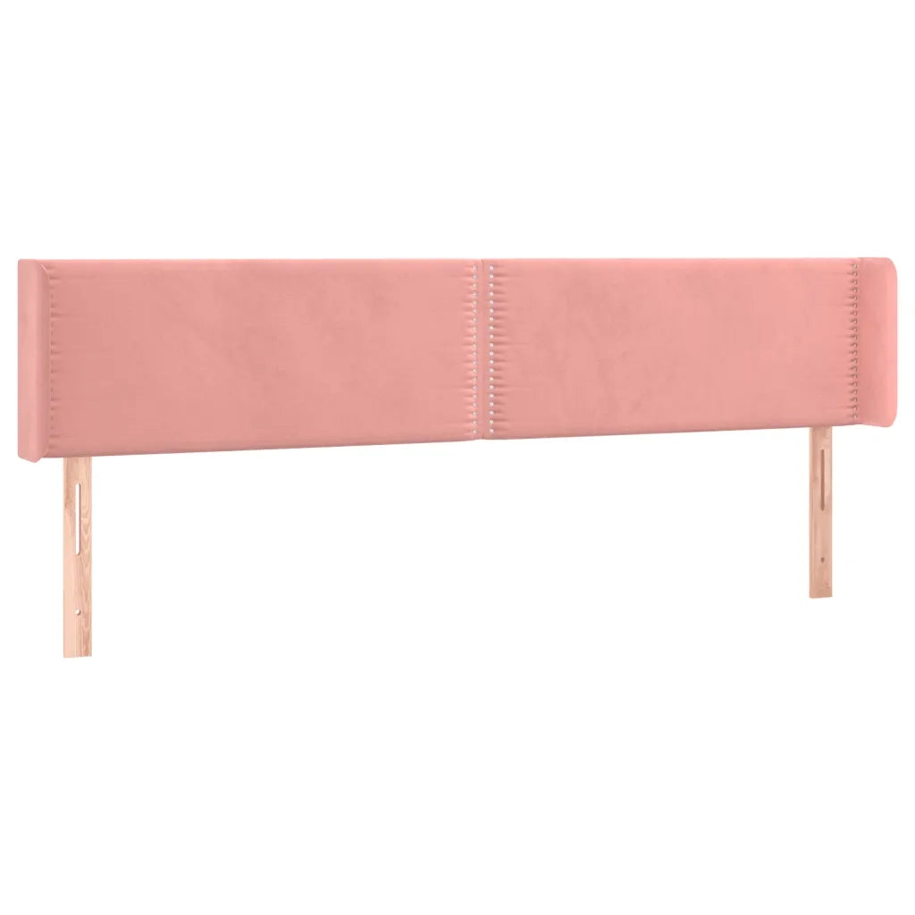 Testiera ad Orecchio Rosa 183x16x78/88 cm in Velluto