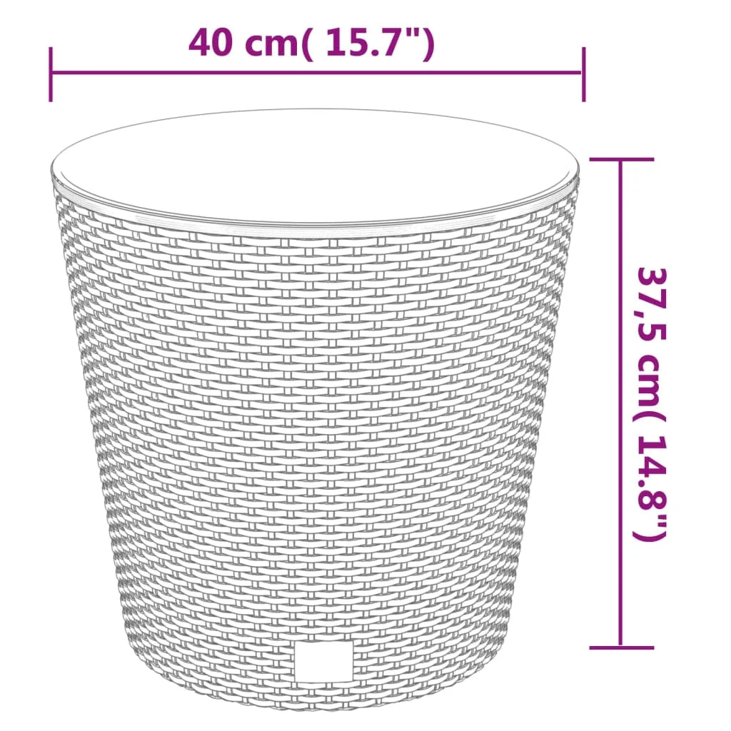 Vaso rialzato per fioriera piante fiori terrazza giardino e interno rimovibile 35/37,5 L rattan PP antracite 02_0038606