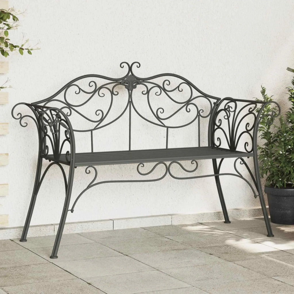 Panchina da giardino 2-Numero di posti 130 x 47 x 90 cm Acciaio 42029541