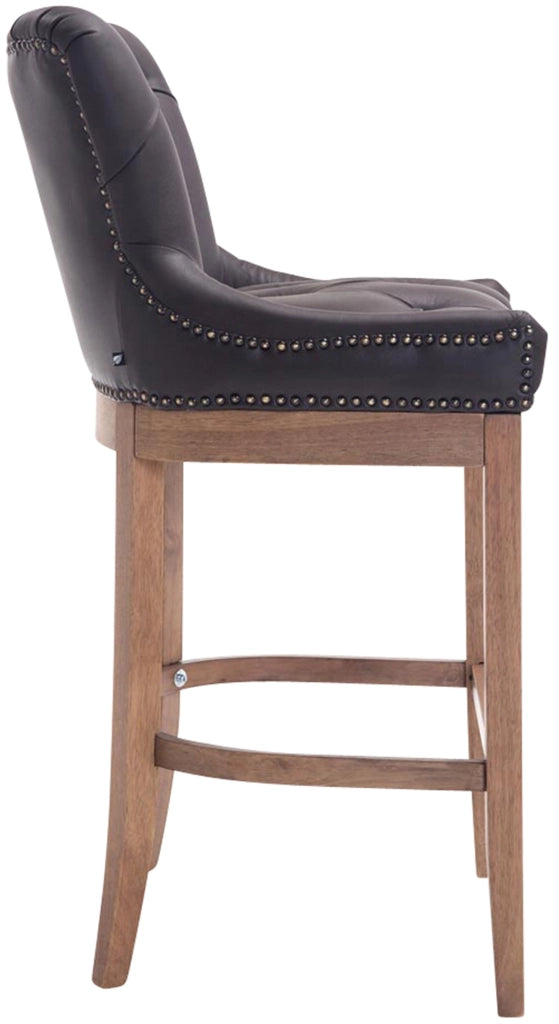 Sgabello Lakewood vera pelle antico-chiaro marrone