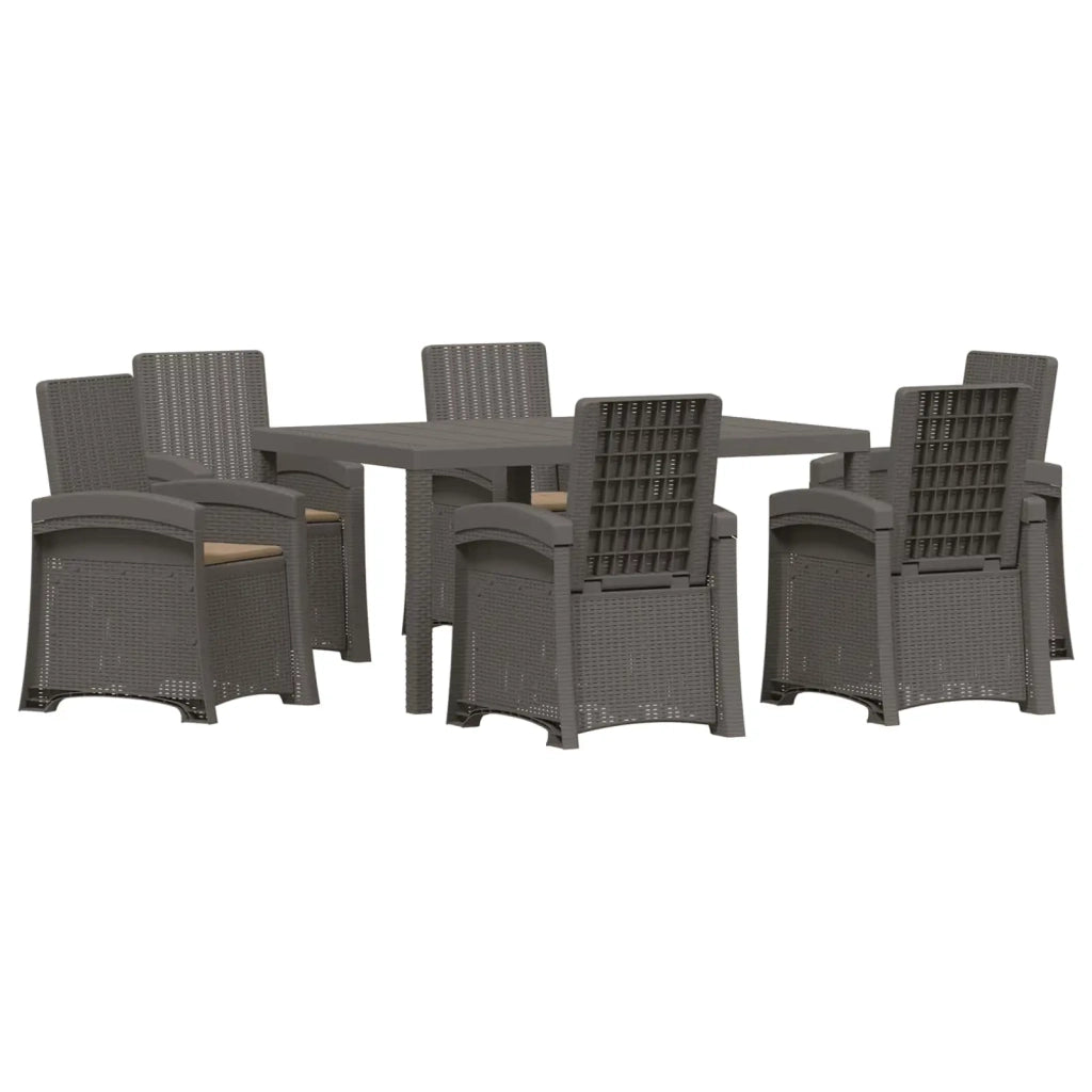 Set da Pranzo per Giardino 7 pz Grigio chiaro e Tortora PP 3430149