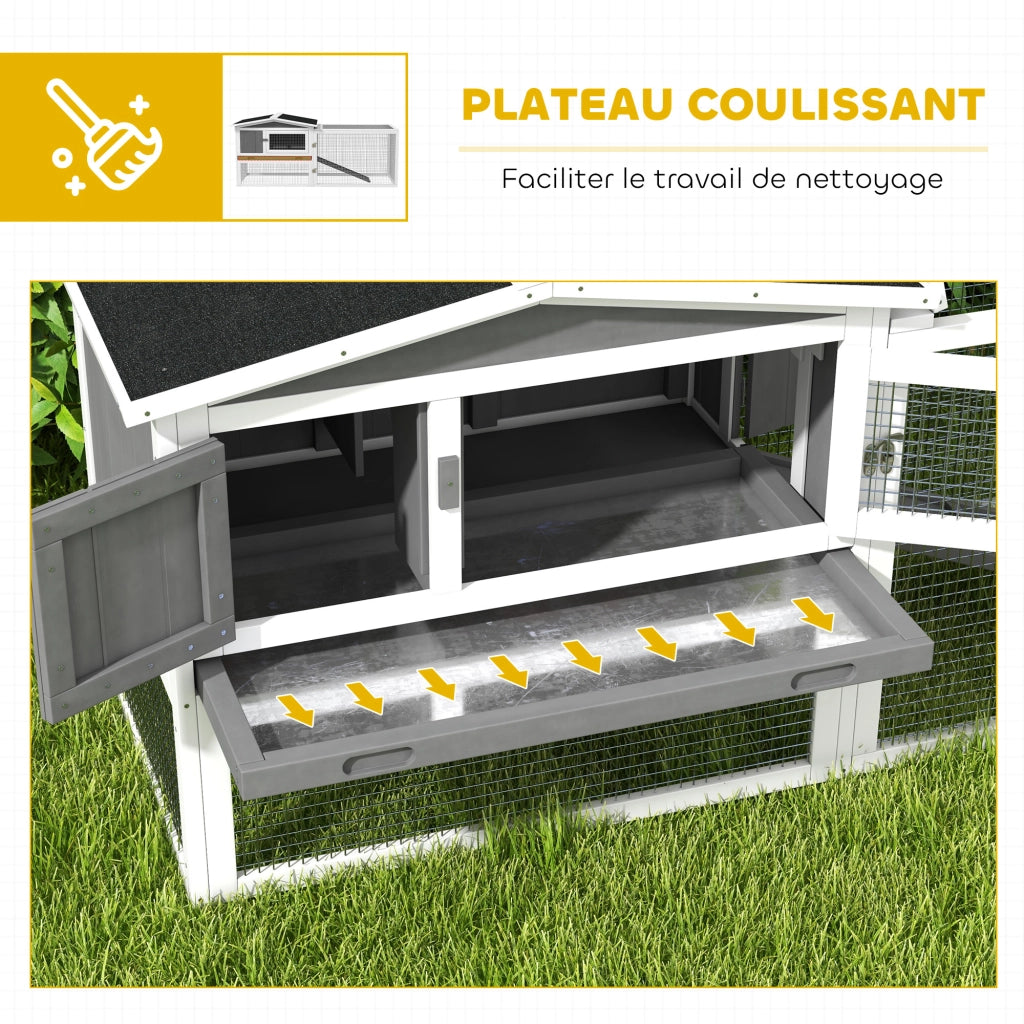 Gabbia per conigli 2 piani ¨C zephmum ¨C 156x58x68cm legno pino