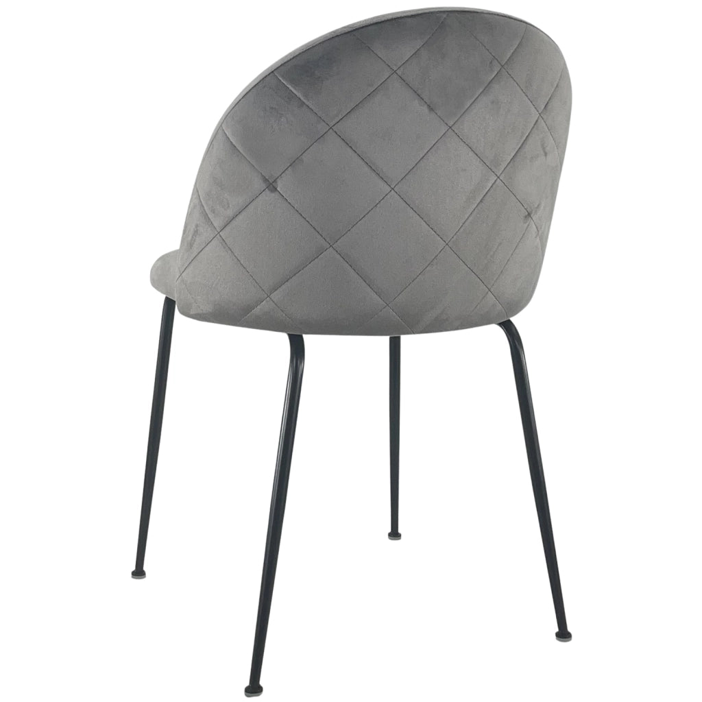 Marvin Sedia in Velluto e Oro Oslo da Sala Pranzo Con Gambe Metallo Dorate Seduta Imbottita Sedie Poltron Grigio/2 Sedie