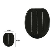 Trade Shop - Copriwater Copri Water Sedile Wc Bagno Universale Mdf Nero Righe Strass 59206 -        3,5