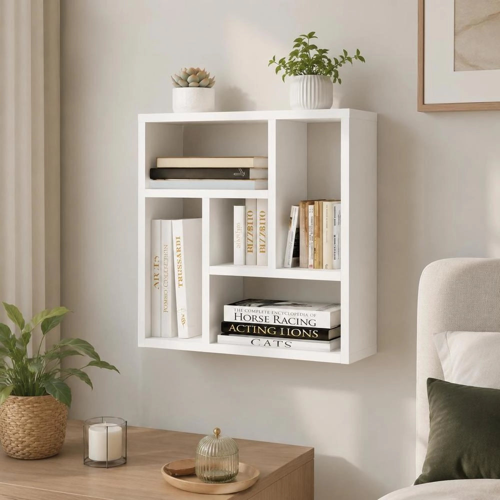 Wall Shelf, White, 45.1x16x45.1 Cm, Wood-based Material
