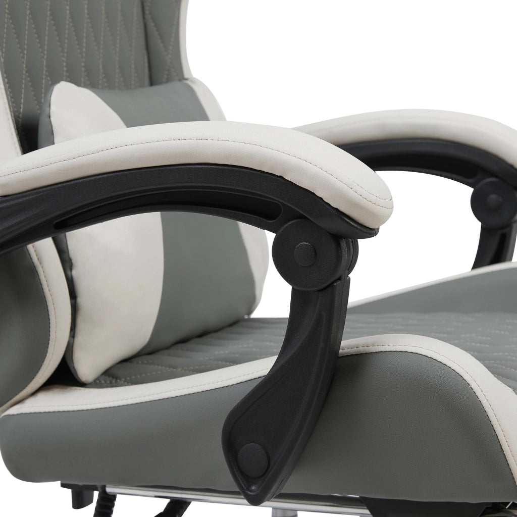 Sedia da ufficio ergonomica girevole con poggiapiedi e schienale reclinabile ruote silenziose in PVC verde polvere