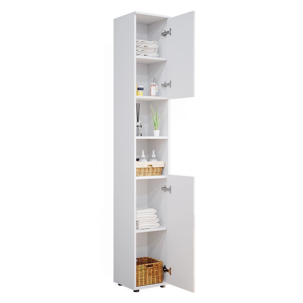 Set di mobili da bagno Irma Bianco lucido 2 parti, con colonna Vicco
