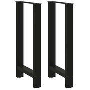 Set di 2 gambe per tavolo da bar quadrate regolabili 40 x 90 cm in acciaio nero 02_0057564