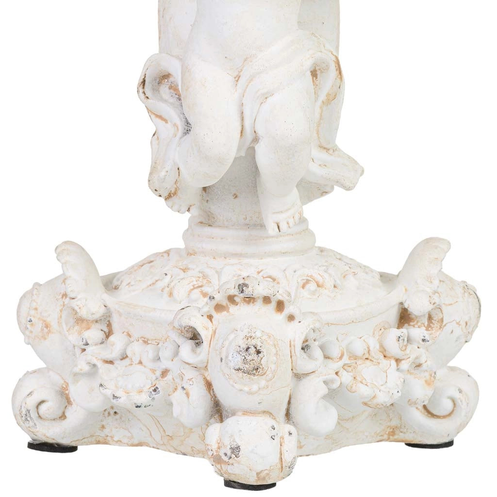 Candeliere a forma di angelo in resina bianca, 17x15x27,5 cm