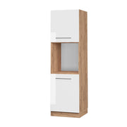 Vicco Mobile per forno da incasso Bianco lucido 60 cm aperto