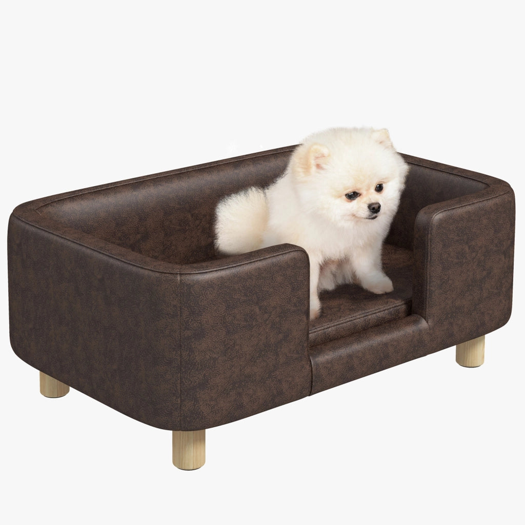 Divanetto per Cani ¨C zephmum ¨C Cuscino Imbottito Rimovibile, Marrone Scuro 74x48.5x31cm