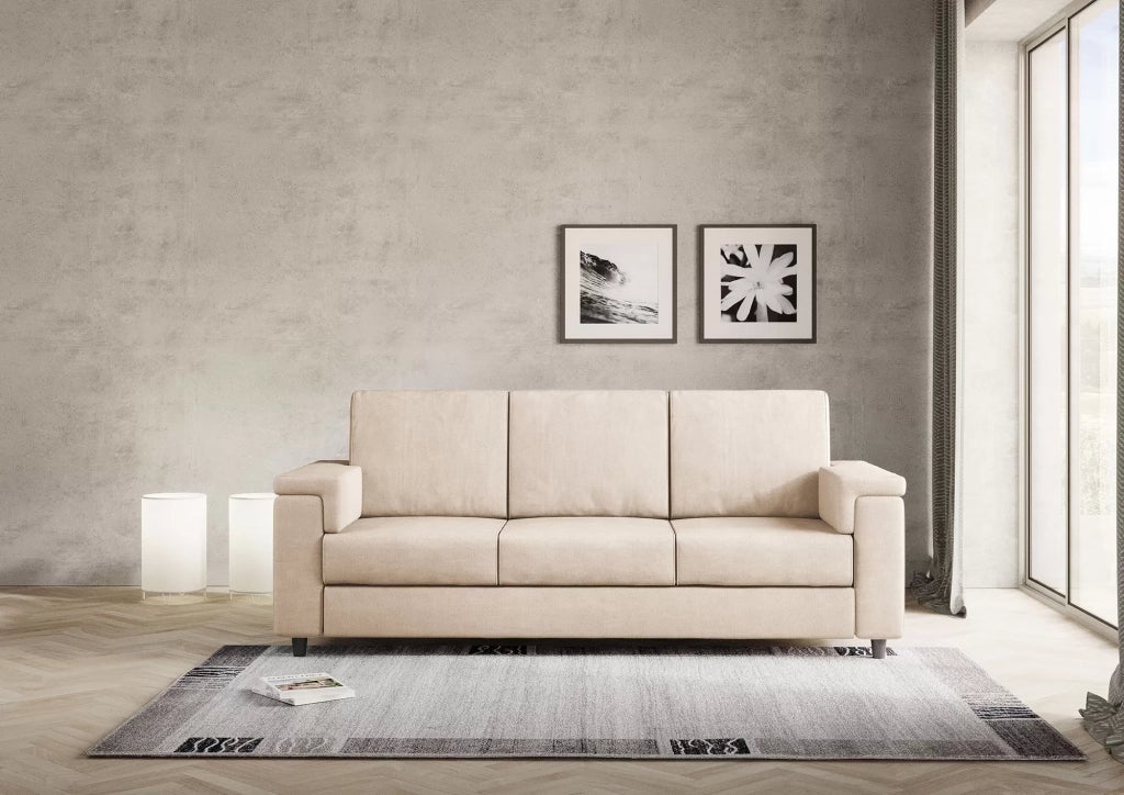 Divano marrak 3 posti (tre sedute da 60cm) misure esterne l.208cm | beige - Mobili 2G