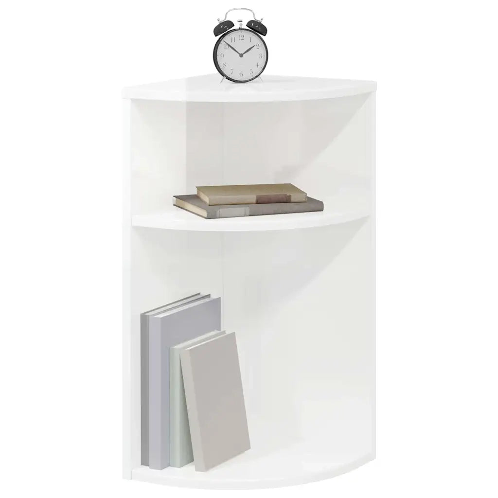 Tavolino | Tavolo laterale Bianco Lucido 29,6 x 29,6 x 60 cm Legno multistrato