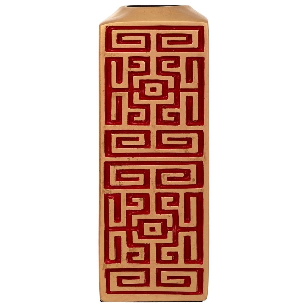 Vaso in poliresina rosso 9,5x9,5x25,5h cm