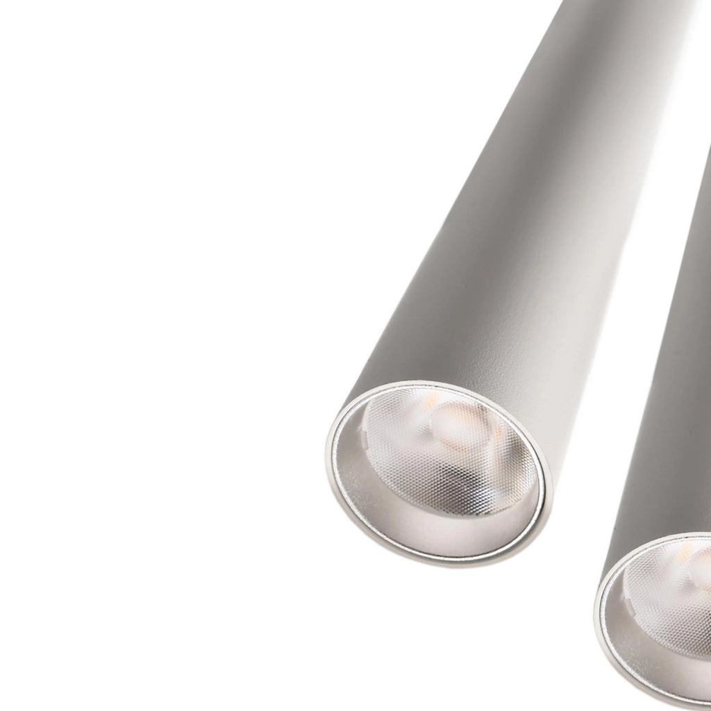 Lampada sospensione 3 luci LED 15W lampadario soffitto tondo pendente cilindro luce 3000K tavolo ristorante RA90 nero bianco 230V BIANCO