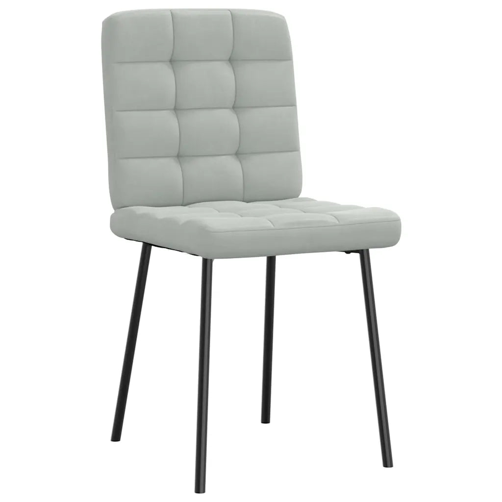 vidaXL Sedie da Pranzo 4 pz Grigio Chiaro in Velluto
