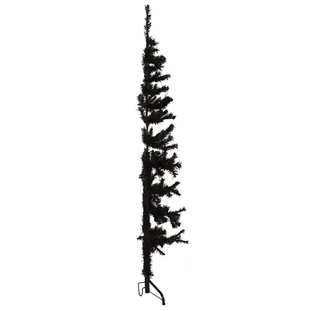 Albero Natale Artificiale Sottile a MetÃ  e Supporto Nero 150 cm