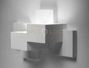 SIDE applique da parete 2 Luci Up/Down in gesso bianco, attacco GX53 23x12,5x38,5cm