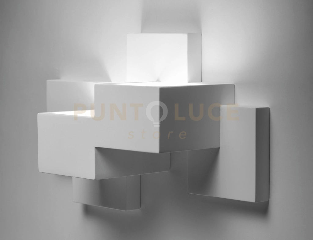 SIDE applique da parete 2 Luci Up/Down in gesso bianco, attacco GX53 23x12,5x38,5cm