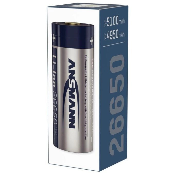 Ansmann 1307-0012 Batteria ricaricabile 26650 Li-Ion 3,6 V 5100 mAh con USB-C colore Nero