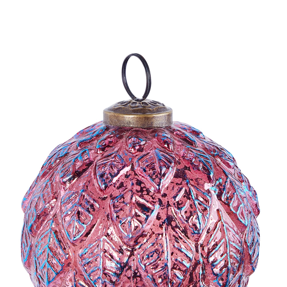Set di 6 palline di Natale fatte a mano in vetro Palle di Natale Decorazioni da appendere all'albero di Natale Rosa