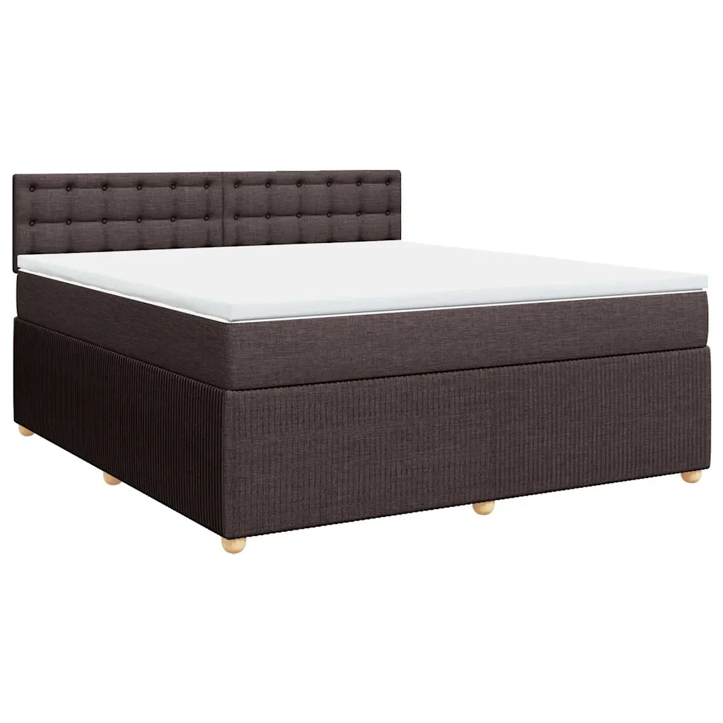 vidaXL Giroletto a Molle con Materasso Marrone Scuro 180x200cm Tessuto