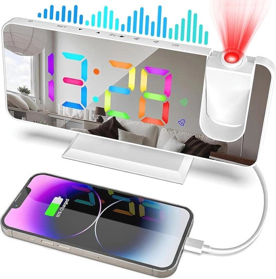 Alarme da Sveglia con Display RGB LED e Ricarica USB