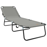 Lettino Prendisole | Sdraio da giardino | Lettino da sole pieghevole Grigio 188 x 57 x 86,5 cm