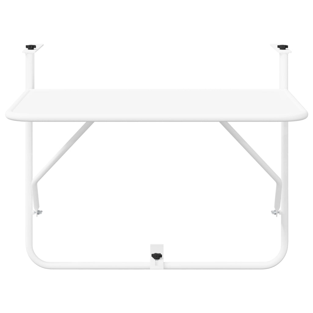 Tavolo da Balcone Pieghevole White 60x40 cm in Acciaio