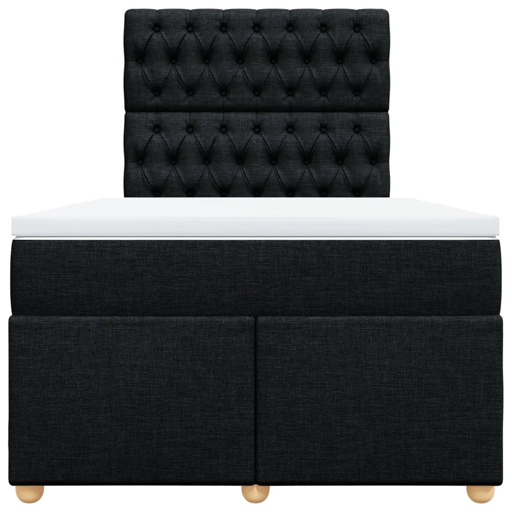 Giroletto a Molle con Materasso Nero 120x200 cm in Tessuto 3293556