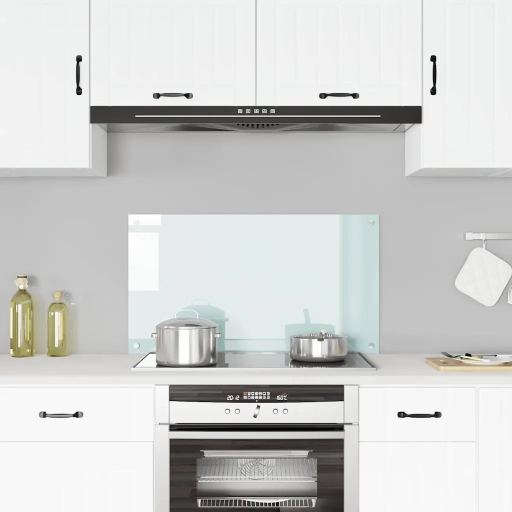 Paraschizzi per Cucina-Protezione parete cucina Bianco 90x50 cm in Vetro Temperato