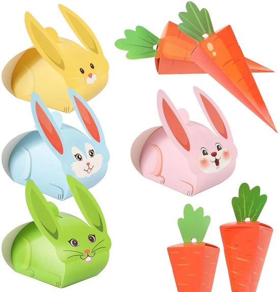 Cassa da cibo 16PCS - Cadeaudozen con coperchio - Tema pane - Motivi coniglio/zucca - Decorazione da festa - Adatto per dolci/gifts