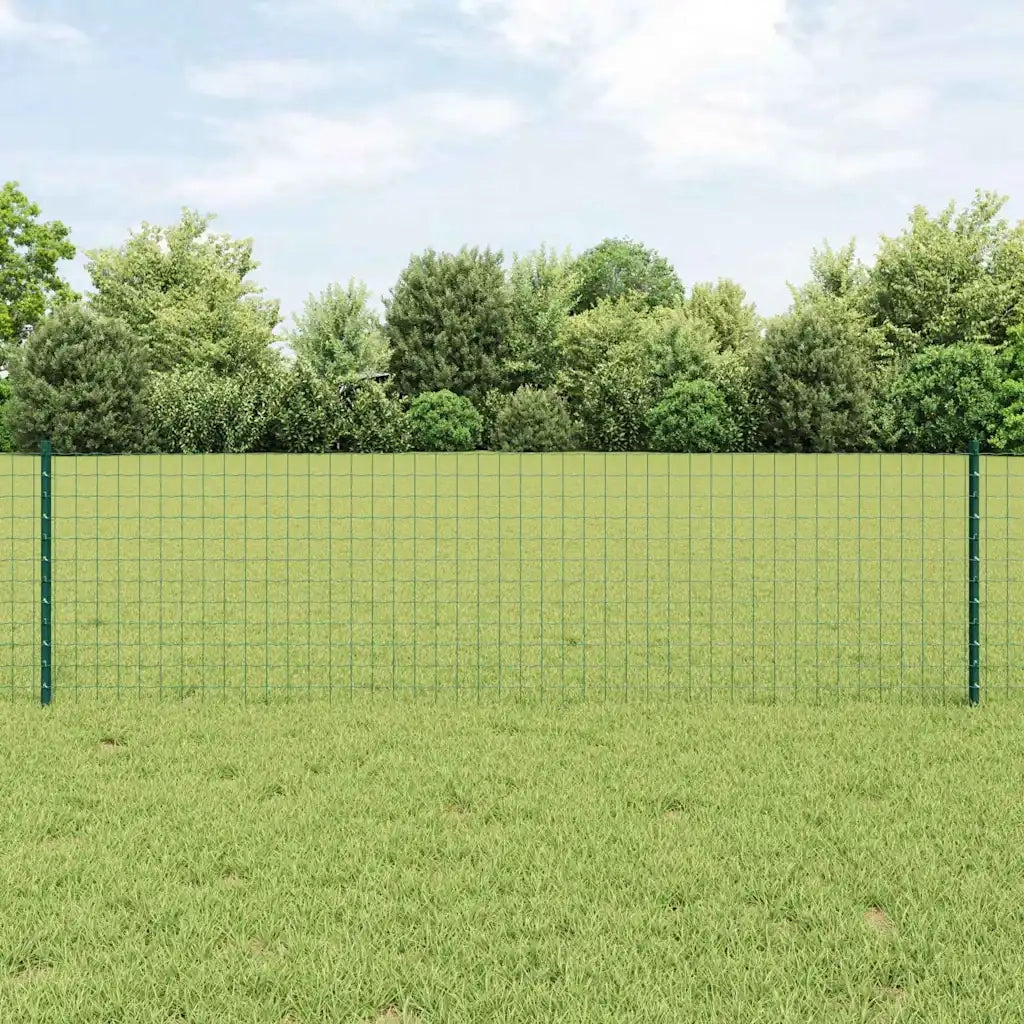 Palo della recinzione 22 pz Verde 100 cm Acciaio CFW8457229