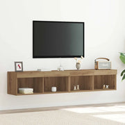 Set mobile TV con led 2 pcs Rovere artigianale 80 x 30 x 30 cm 862203