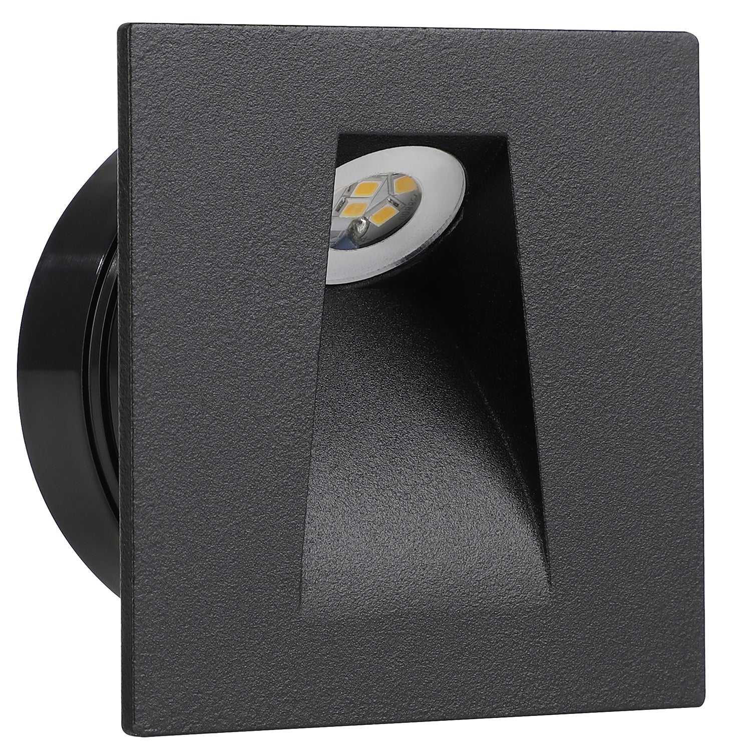 Faretto Ad Incasso Moderno Mecinos In Acciaio Nero Led Integrato 2W 3000K